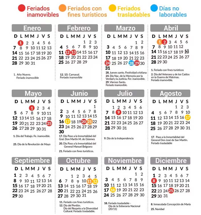 Calendario de Feriados 2024