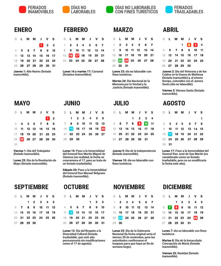 Calendario de Feriados 2026