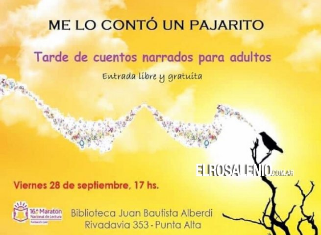 Cuentos narrados para adultos propone mañana la Biblioteca Alberdi Cuentos narrados para adultos propone mañana la Biblioteca Alberdi