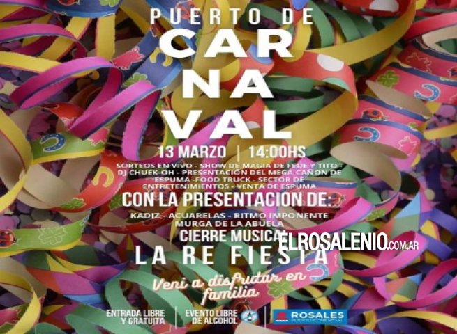 Este domingo Puerto Rosales se viste de Carnaval