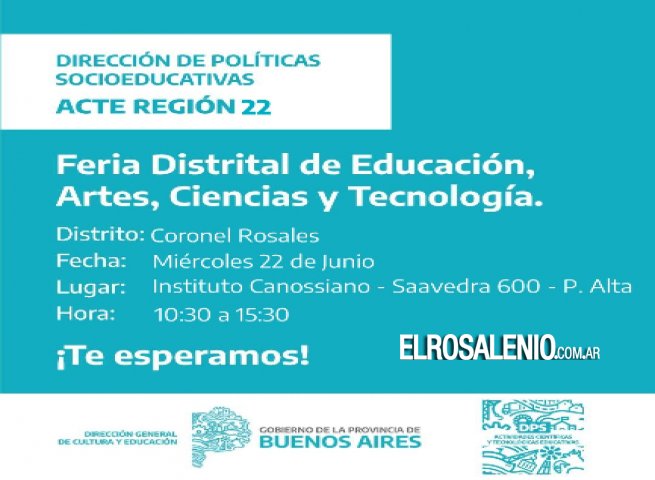 Invitan a acompañar la Feria de Educación, Ciencia y Tecnología 2022
