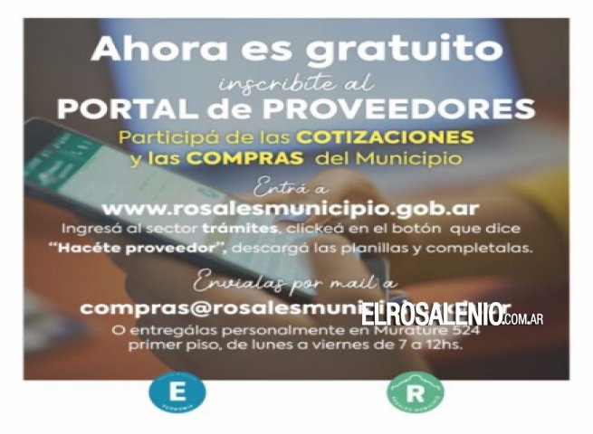 Habilitan inscripción gratuita al Portal Municipal de Proveedores