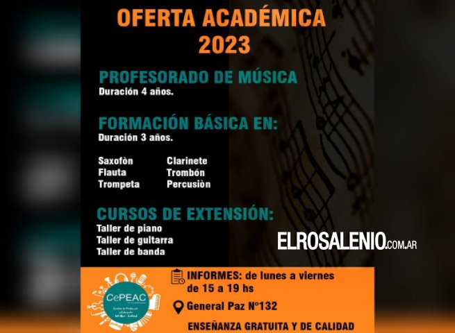 Presentan el Profesorado de Música 2023 en Cepeac