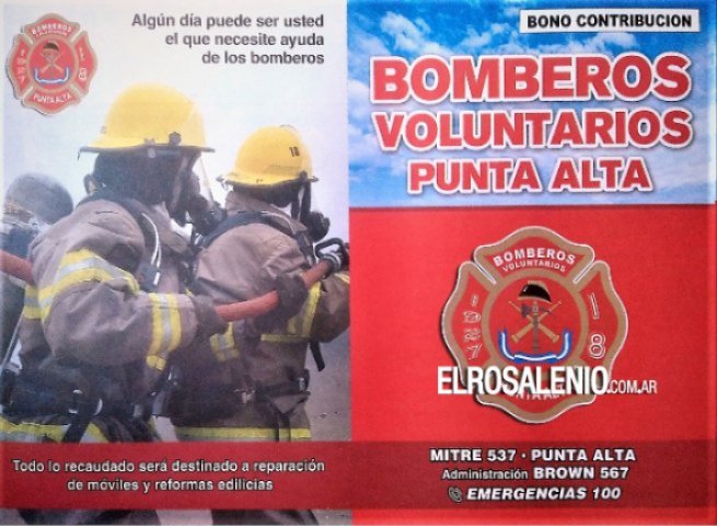 Nuevo bono contribución de la Asociación Bomberos Voluntarios Punta Alta