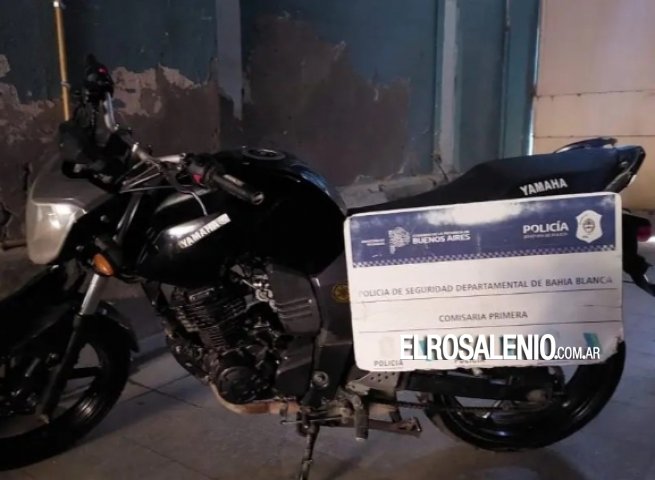 Recuperan en Bahía una moto robada en nuestra ciudad