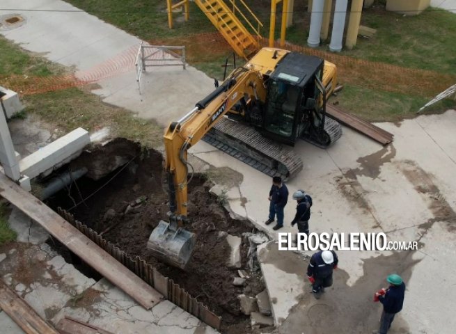 ABSA inició la reparación del colector cloacal en la Planta Depuradora de Punta Alta