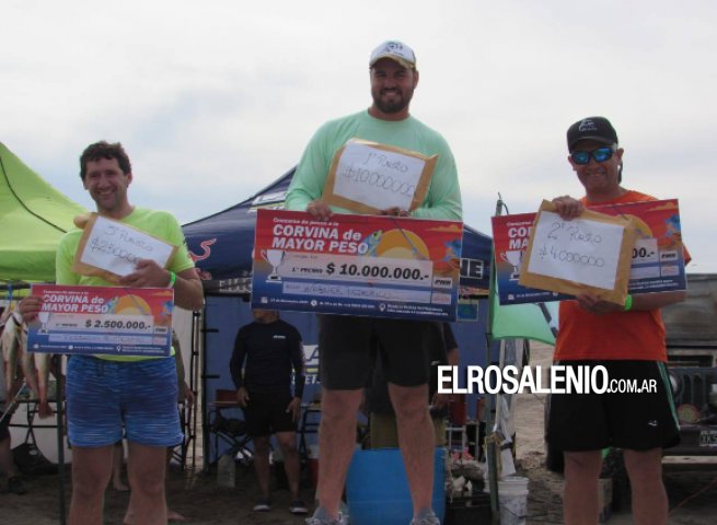 El puntaltense Federico Wagner ganó $10millones en un concurso de pesca en Monte Hermoso