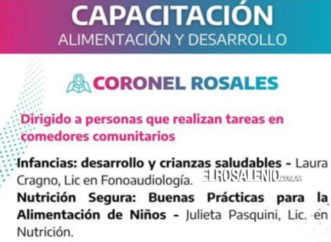 Capacitación sobre alimentación y desarrollo en Coronel Rosales