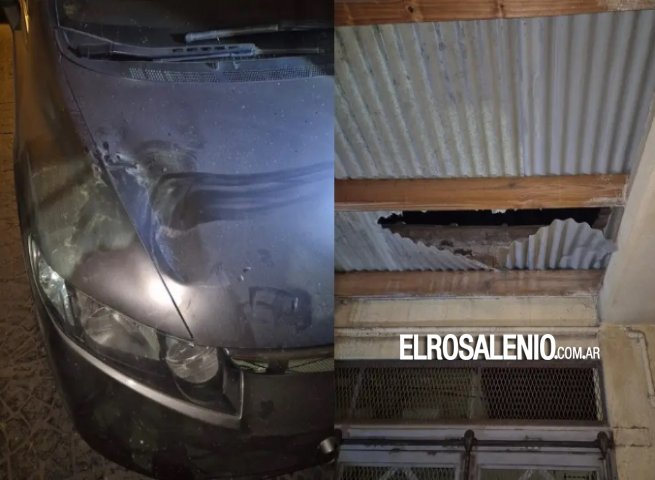  Un hombre cayó del techo de una vivienda ajena, dañó un auto y fue aprehendido 