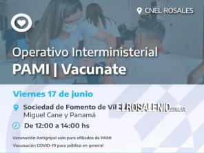 Villa Arias: PAMI realizará la última jornada interinstitucional de inmunización