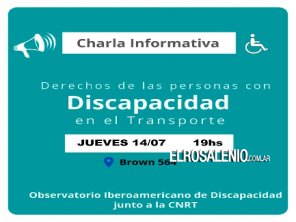 Invitan este jueves al Taller sobre Derechos de Personas con Discapacidad