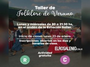 Mañana empiezan las actividades del Taller Municipal de Folklore