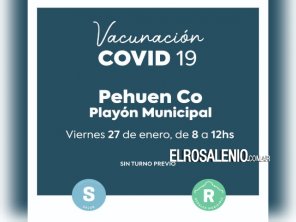 Este viernes se aplicarán vacunas Covid-19 en Pehuen Co 
