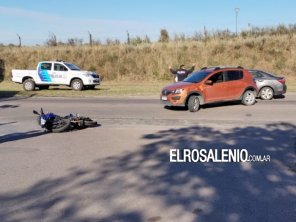 Un motociclista fue hospitalizado tras un choque