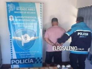 Puntaltense detenido en cercanías a Tres Arroyos por posesión de estupefacientes
