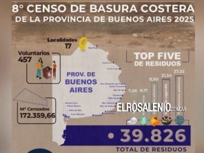El 78% de los residuos censados en las playas bonaerenses son plásticos 