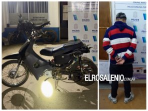 Aprehendieron a dos jóvenes, de 20 y 17 años, por circular a bordo de una moto robada