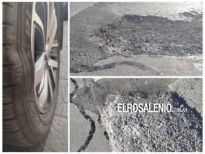 Enorme pozo en la autovía de la Ruta 3, genera roturas en los vehículos y gran riesgo de accidentes