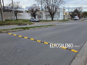 Instalaron reductores de velocidad en avenida Paso