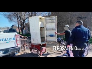  Insólito robo en Pringles: cargaron una heladera en un triciclo, pero los atraparon 