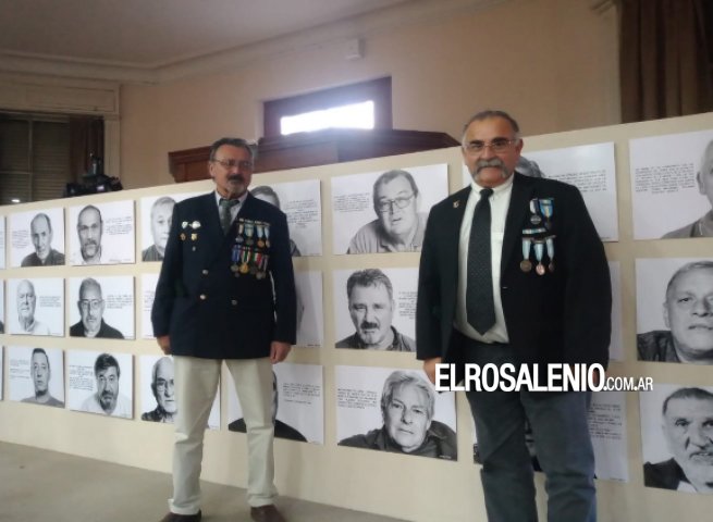 Con los rostros de Veteranos rosaleños inauguraron una muestra fotográfica sobre Malvinas