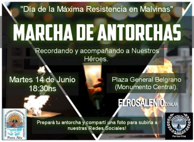 Veteranos de Malvinas y familiares realizarán una Marcha de Antorchas