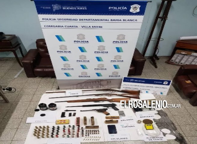 Allanaban por abuso sexual y encontraron droga y un arsenal: un detenido