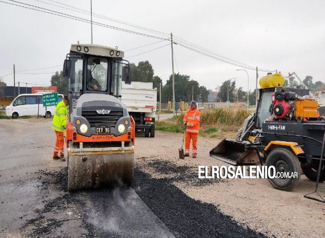 Personal de Vialidad Nacional realizó obra de bacheo en Ruta 3 y Av. Colón