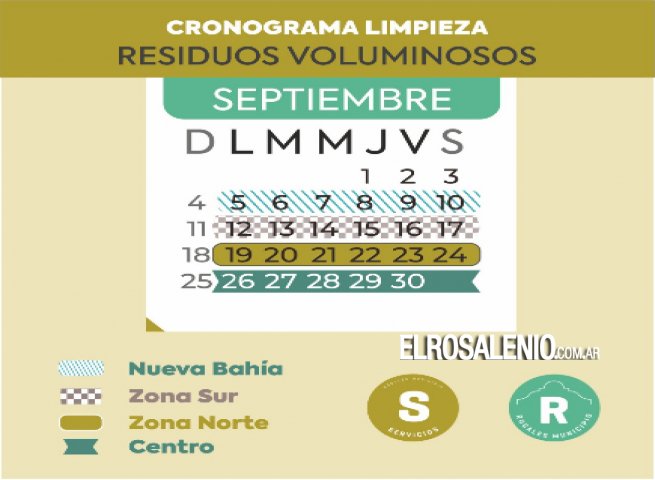 Septiembre: Cronograma de recolección de residuos voluminosos