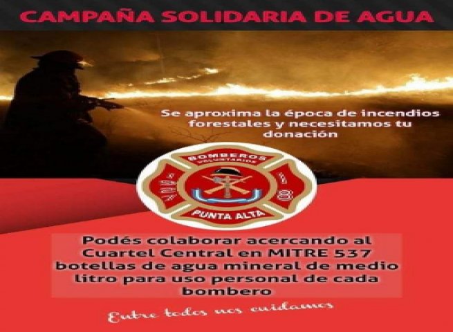 Incendios Forestales: Piden donaciones de agua mineral para los bomberos 