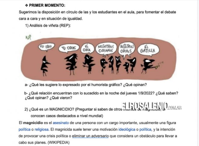 El PRO Rosales repudió el “uso político en escuelas“ tras el atentado a CFK