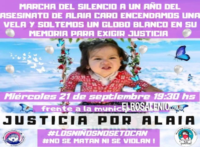 Caso Alaia Caro: Marcha del silencio a un año del crimen de la pequeña rosaleña