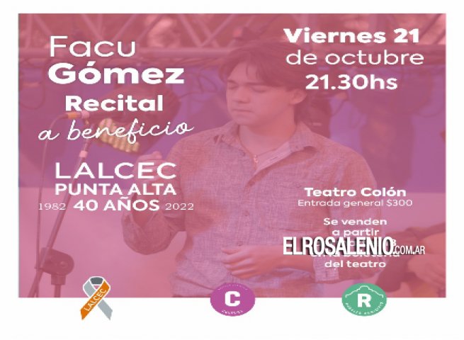 Facu Gómez se presentará en el Teatro Colón