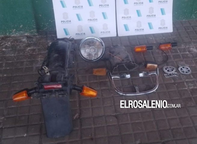 Encontraron motopartes en allanamiento por robo