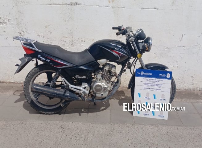 Motovehículo robado en Bahía Blanca fue encontrado en nuestra ciudad