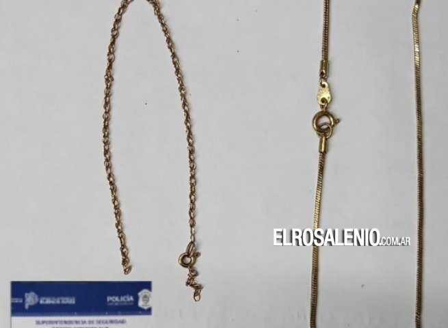 En un allanamiento encontraron dos cadenas denunciadas como robadas