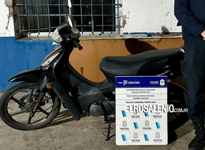 Encuentran una moto a los pocos minutos de ser robada