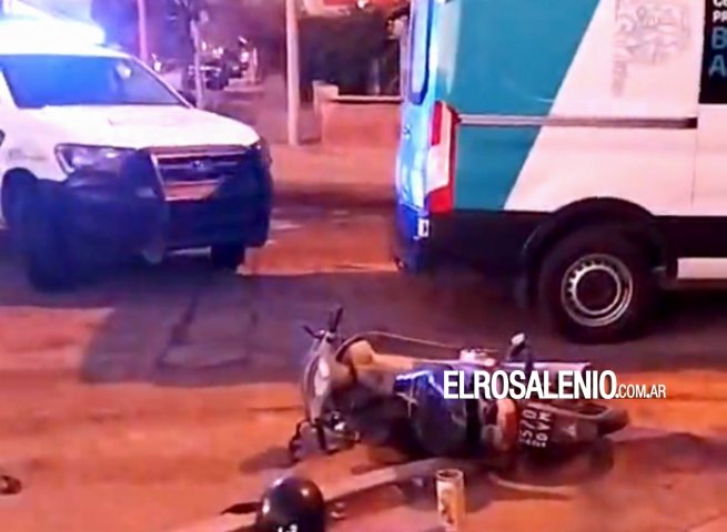 Moto y ambulancia protagonizaron accidente de tránsito