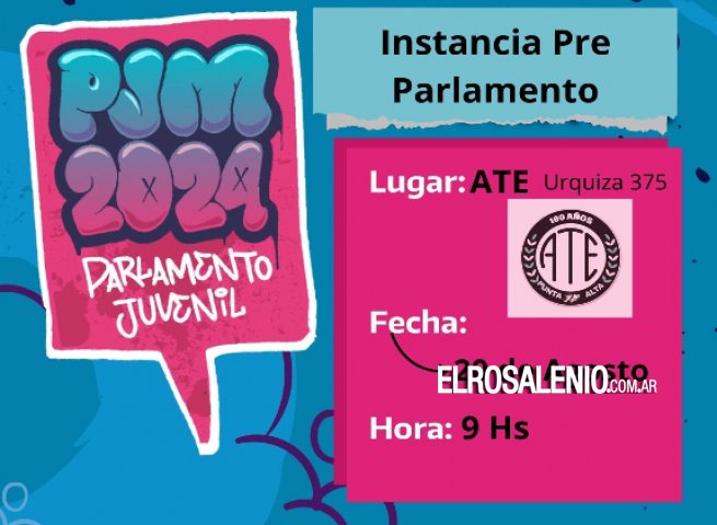 El Pre Parlamento Juvenil 2024 tendrá lugar mañana en el salón de ATE