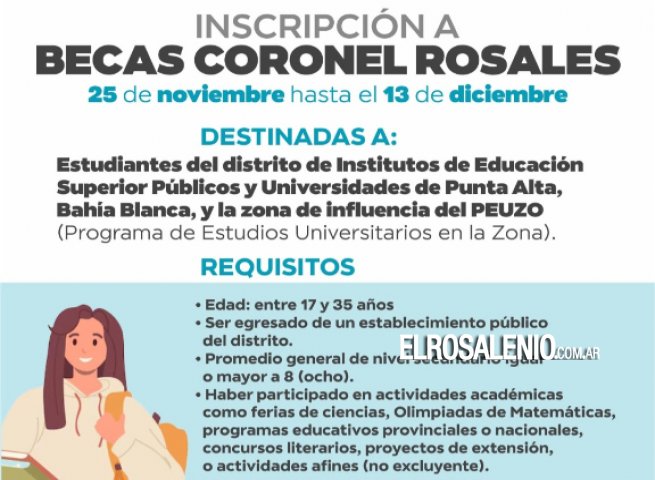 Sigue abierta la inscripción para las Becas Coronel Rosales