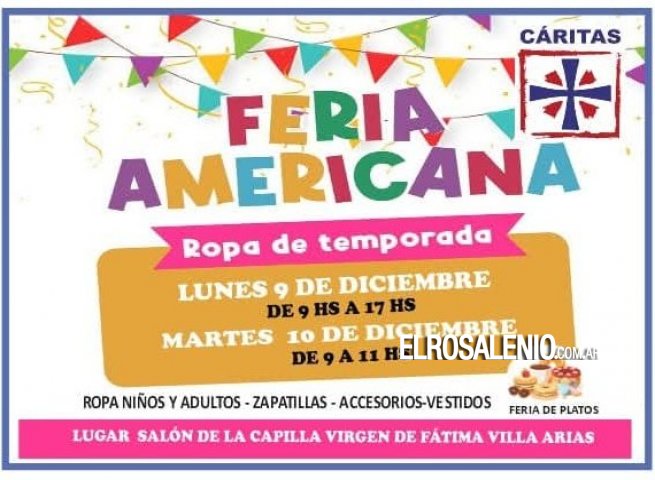 Cáritas organiza una feria americana en Villa Arias