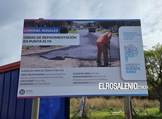 Colocaron cartel de obra en avenida Paso, comenzaría la pavimentación en los próximos días