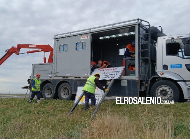 Colocan cartel de estrellas amarillas en el peligroso cruce de Ruta 3 y Ruta 3 Vieja