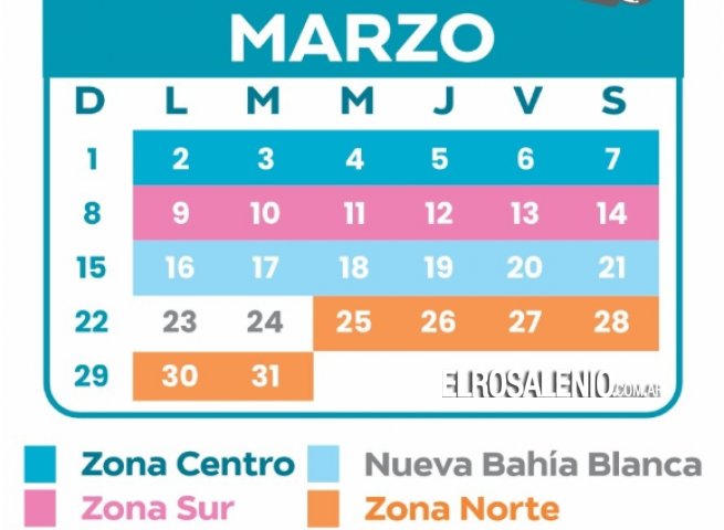 El Municipio difundió un cronograma de recolección de voluminosos