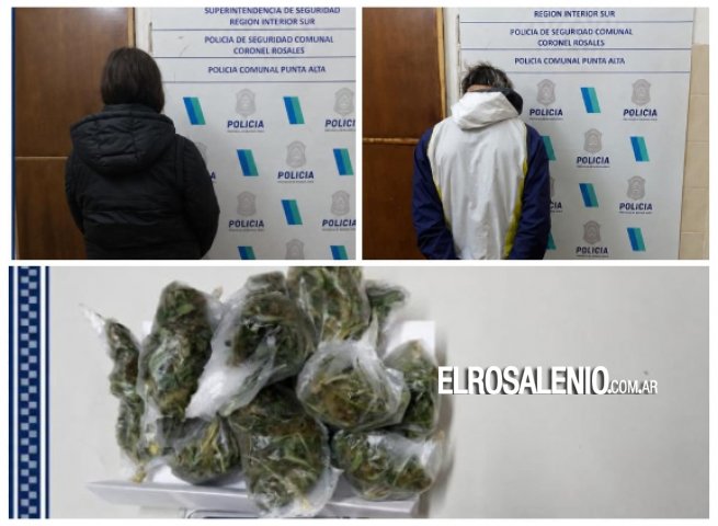 Aprehendieron a un hombre y una mujer de 18 años con envoltorios de marihuana