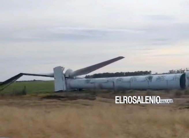 La historia llega a su fin: retiraron el último de los históricos aerogeneradores de la región