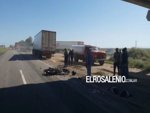 Ruta 33: murió un motociclista al chocar contra el acoplado de un camión