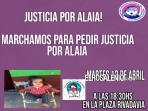 Bahía Blanca movilizará en pedido de Justicia por Alaia