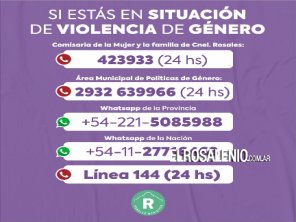 Sepa dónde comunicarse ante hechos de Violencia de Género