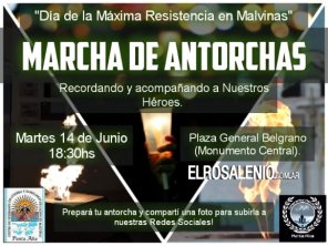 Veteranos de Malvinas y familiares realizarán una Marcha de Antorchas